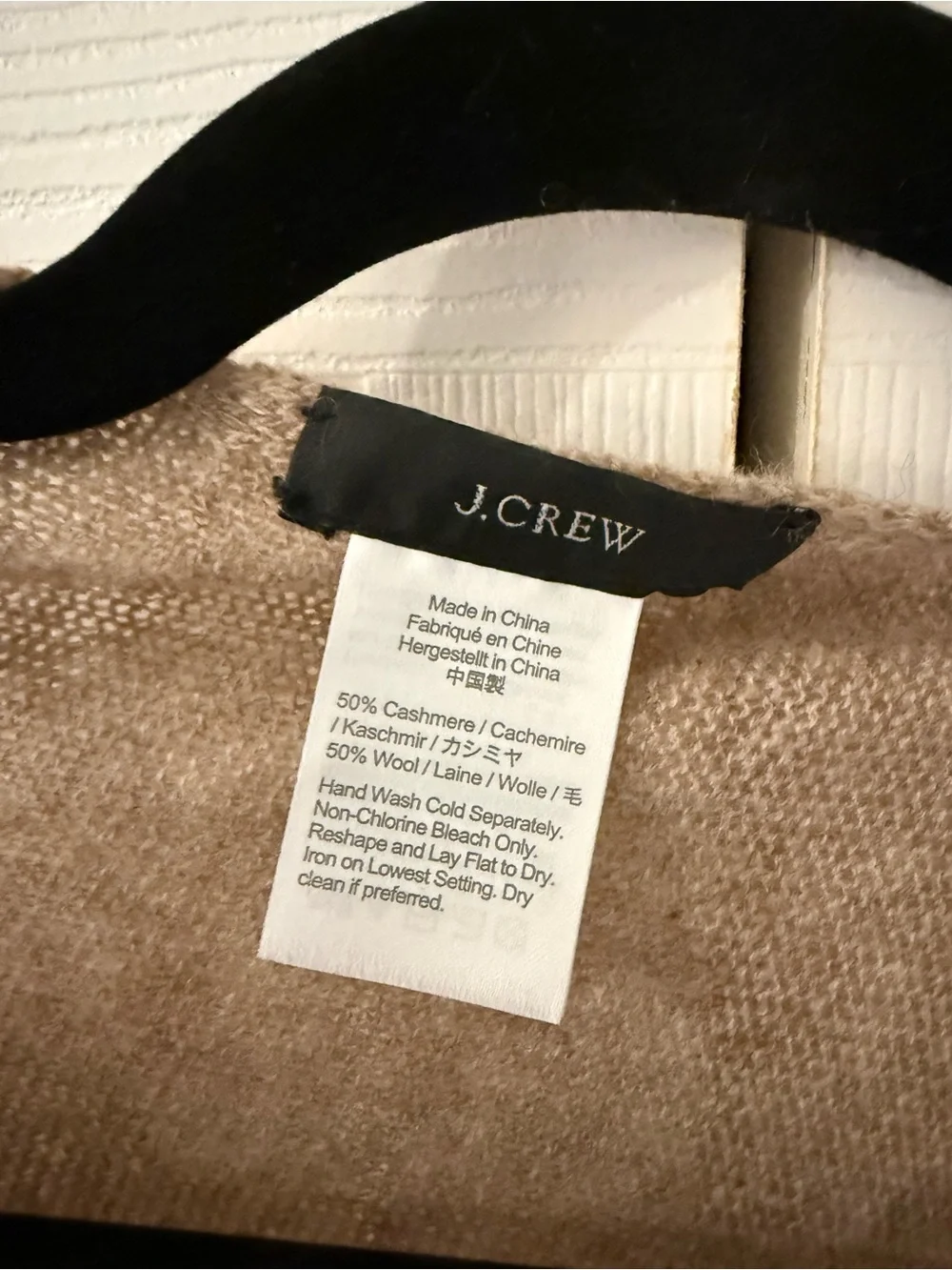J. Crew Camel Brown Cashmere Knit Poncho